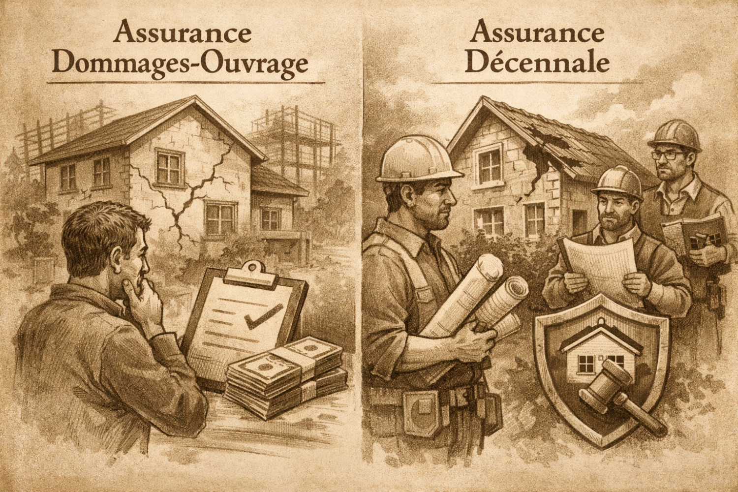 Construction : quelle différence entre assurance dommages-ouvrage et assurance décennale ?